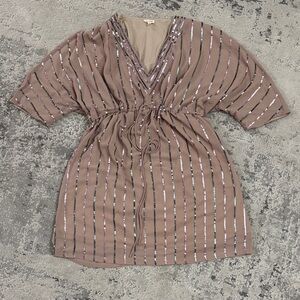 Sequin Striped Dress Cover Up